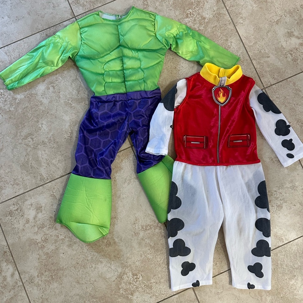 Toddler Boy Hulk and Marshall dress up costume